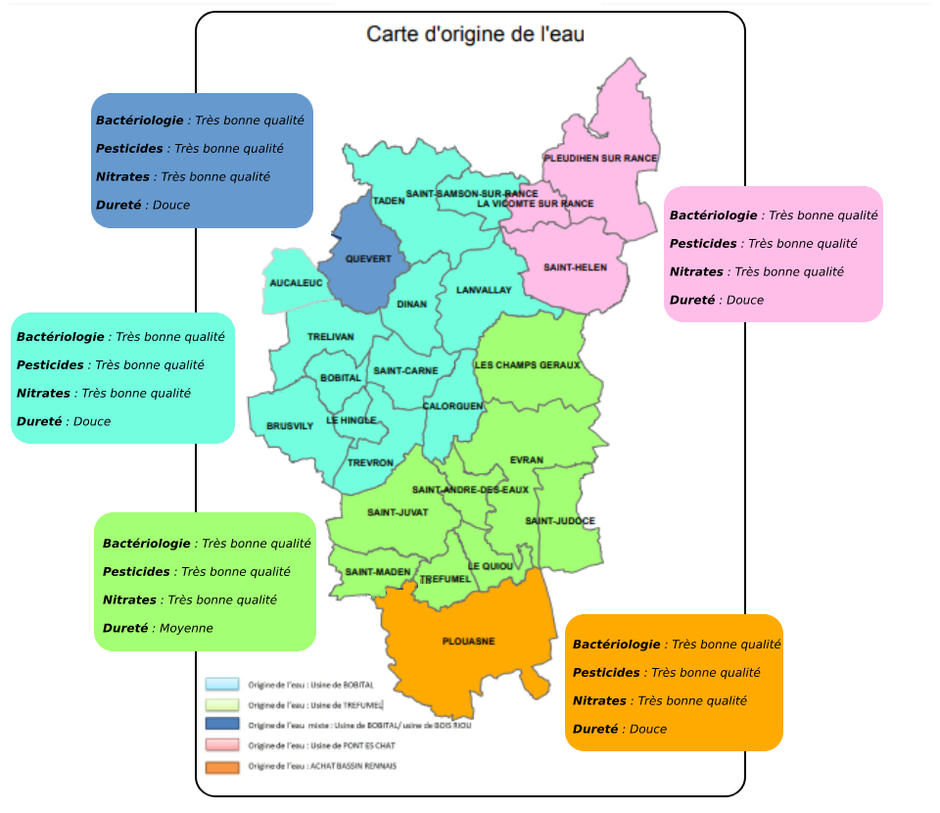 Carte de la qualité de l'eau Dinan